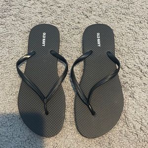 Black flip flops